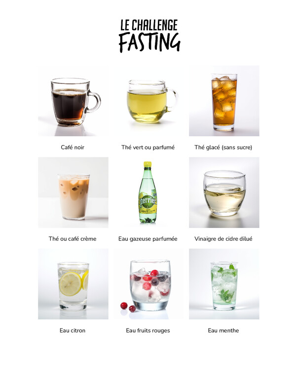 Planche du Challenge présentant des exemples de boissons